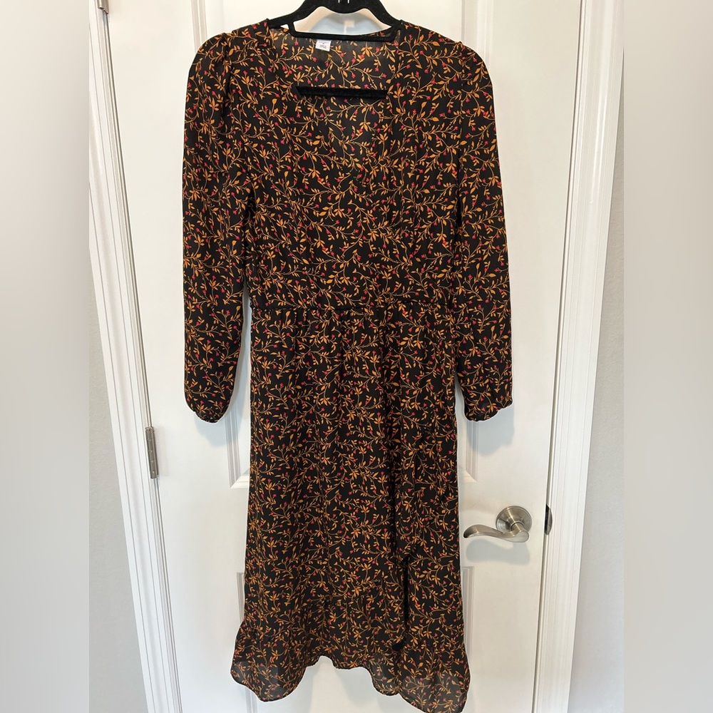 Midi Length Fall Floral Dress